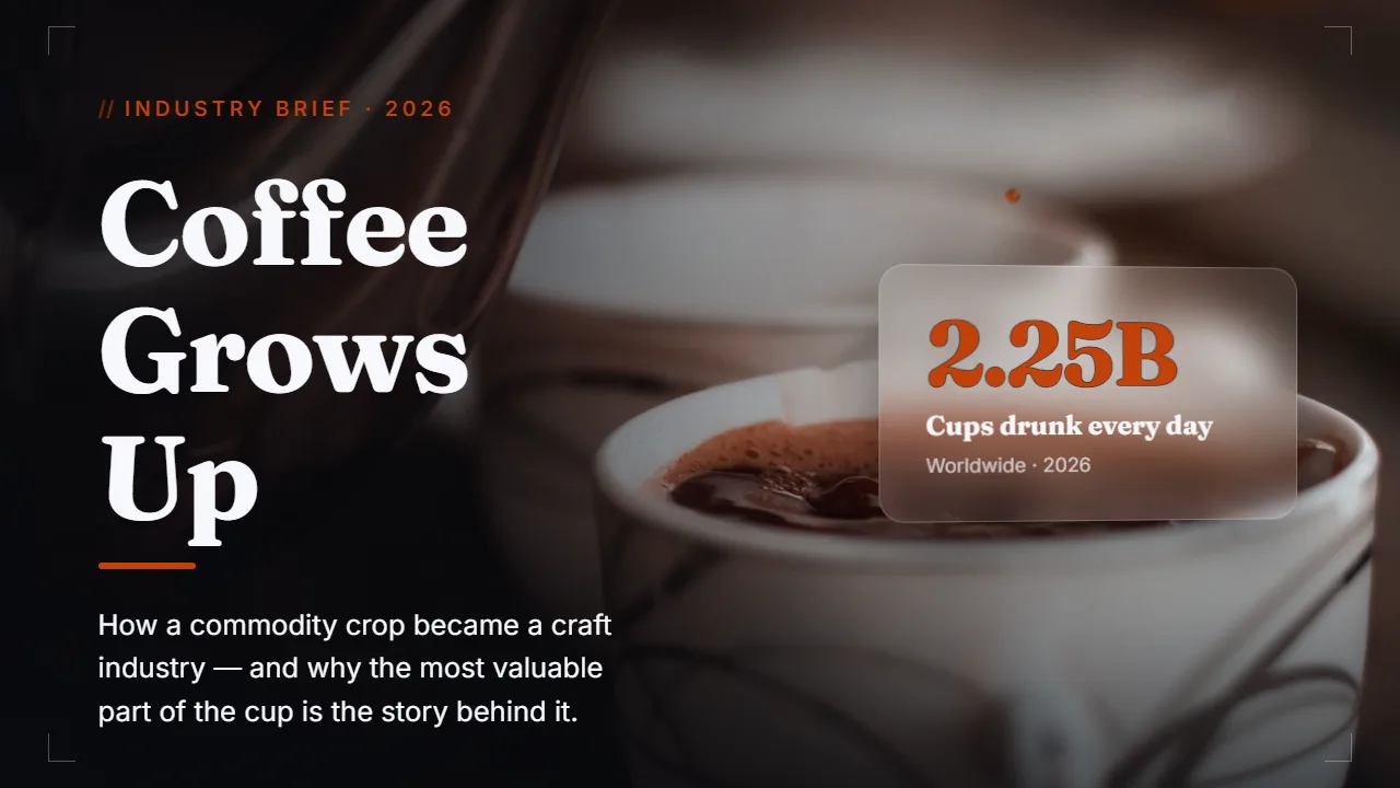 Cover slide of a specialty-coffee deck